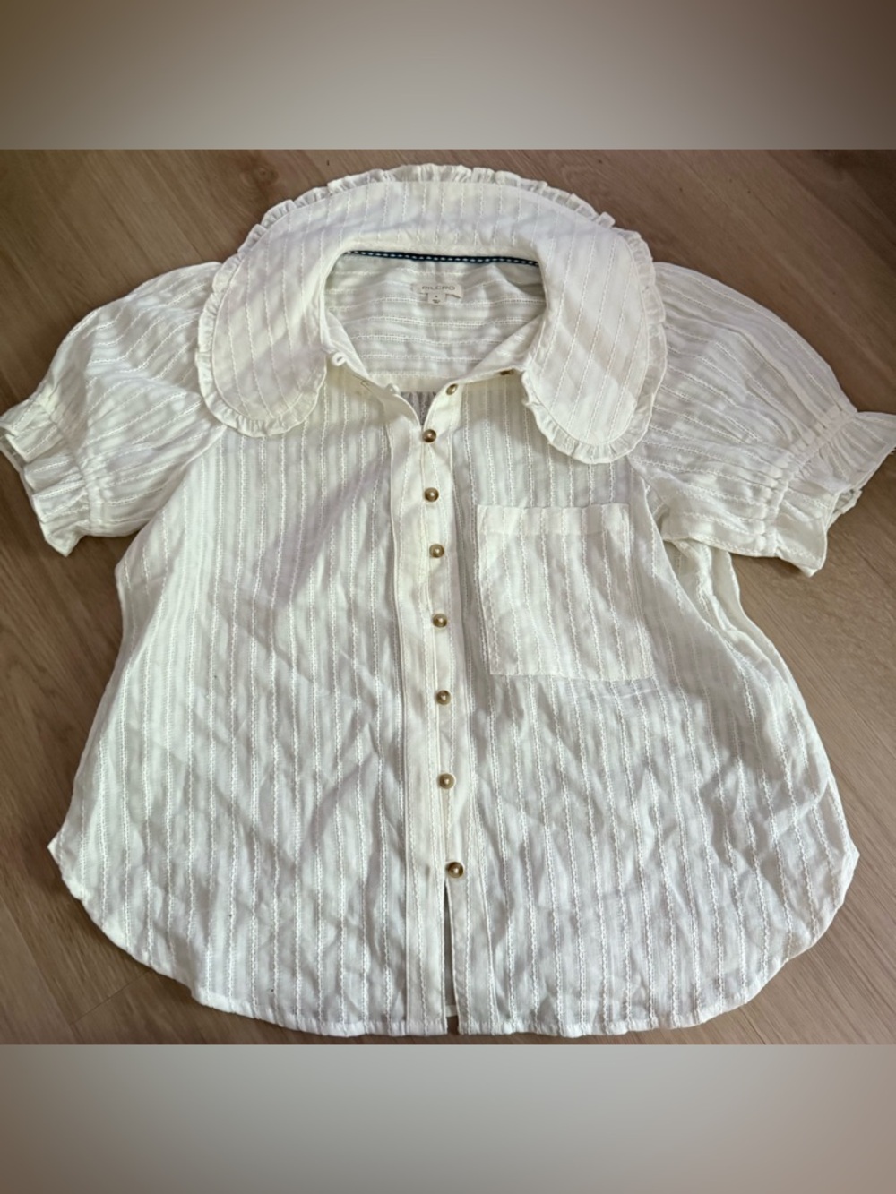 Anthropologie The Keira Blouse by Pilcro Sz S White - Picture 4 of 5